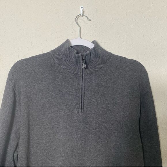 Joseph A Bank Traveler 100% Pima Cotton Quarter Zip Sweater Men's Size XL - Picture 8 of 12
